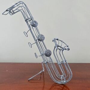 Vintage Artician Wire Saxophone Sculpture